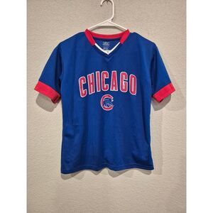Youth Chicago‎ Cubs Baseball T-Shirt Genuine Merchandise Blue Size Large